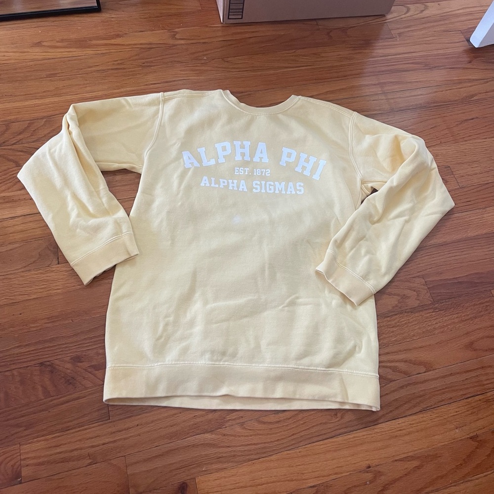 Yellow alpha phi comfort colors crewneck sweatshirt